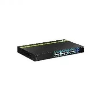 TRENDnet TPE TPE-2840WS 28-Portowy Gigabitowy Inteligentny Web Smart PoE+ Switch - Switch - Zarządzany - 4 x 10/100/1000 (PoE+) + 20 x 10/100/1000 (PoE) + 4 x SFP - Do montażu na biurku, w szafie rack - PoE+