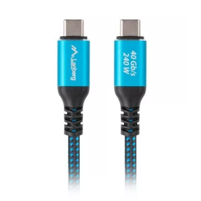 Kabel USB-C M/M USB4 1,5M 240W 60Hz Czarno-Niebieski