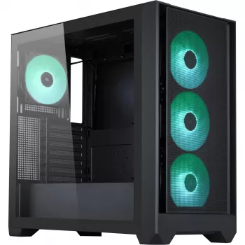 Obudowa PC Silentware Flow 110 A-RGB Czarna — obudowa midi tower, panel boczny ze szkła hartowanego