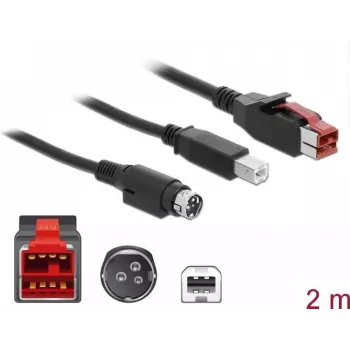 Kabel USB DeLOCK 85488 USB 2.0 2m USB B Czarny
