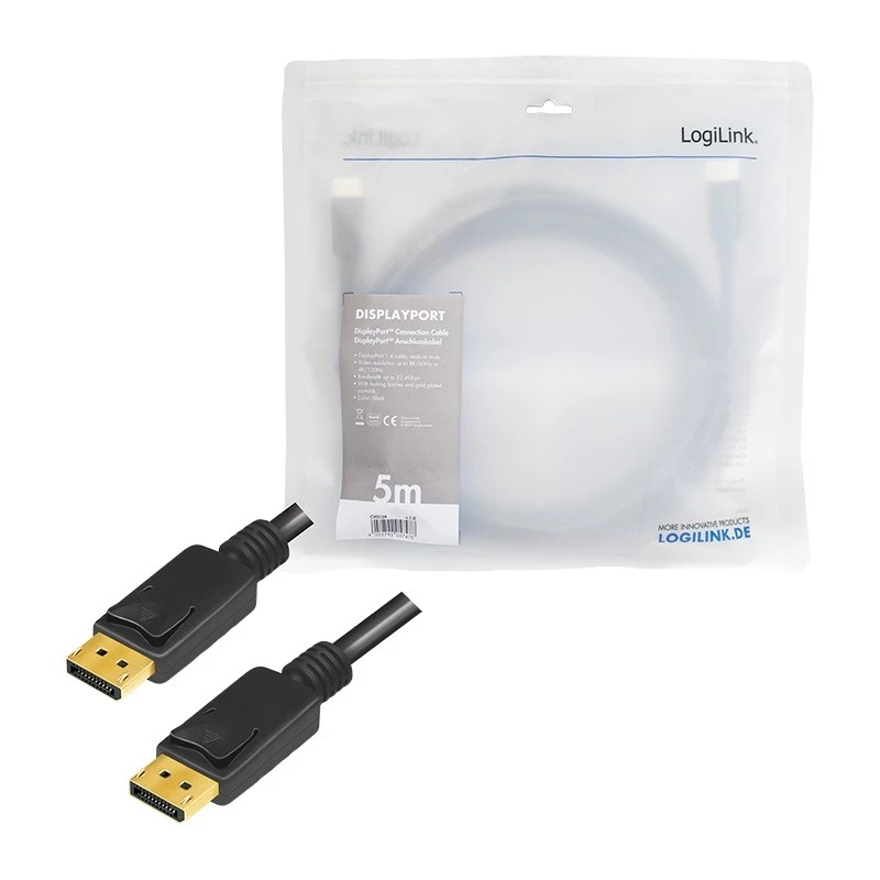 Kabel DisplayPort LogiLink CV0139 5 m czarny