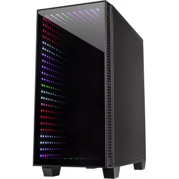 Obudowa INTER-TECH X-608 INFINITY MICRO, microATX, RGB, frontowy i boczny panel z hartowanego szkła, bez zasilacza