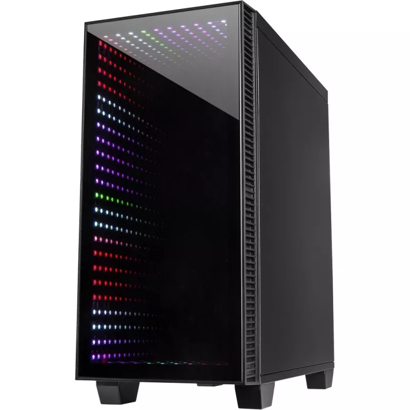 Obudowa INTER-TECH X-608 INFINITY MICRO, microATX, RGB, frontowy i boczny panel z hartowanego szkła, bez zasilacza