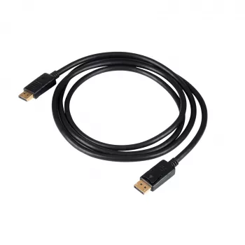 Kabel DisplayPort Akyga AK-AV-10, męski–męski, pozłacane wtyki, 1,8 m, czarny