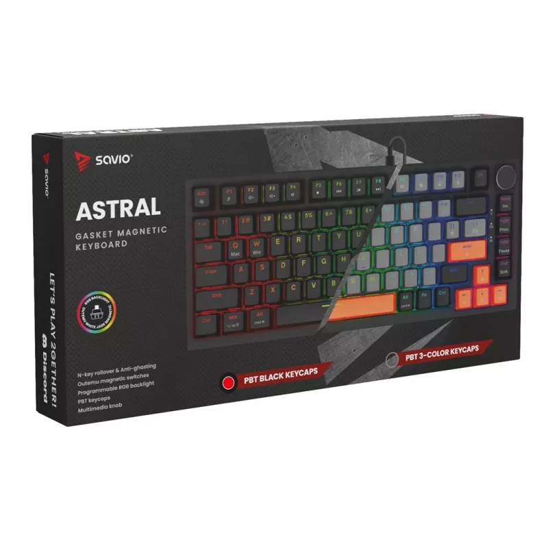 Klawiatura gamingowa Savio ASTRAL BLACK JADE USB QWERTY US International
