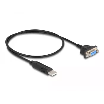 DeLOCK adapter USB 2.0 na szeregowy RS-232 50 cm FTDI Czarny