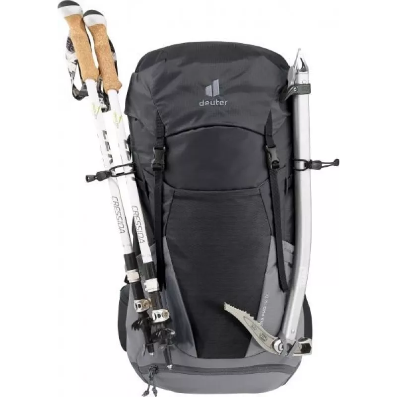 Plecak DEUTER Futura Pro 34 SL, damski plecak turystyczny, 34 L, 1,56 kg, wentylacja, bukłak 3 L, uchwyt na kask, wewnętrzny stelaż stalowy