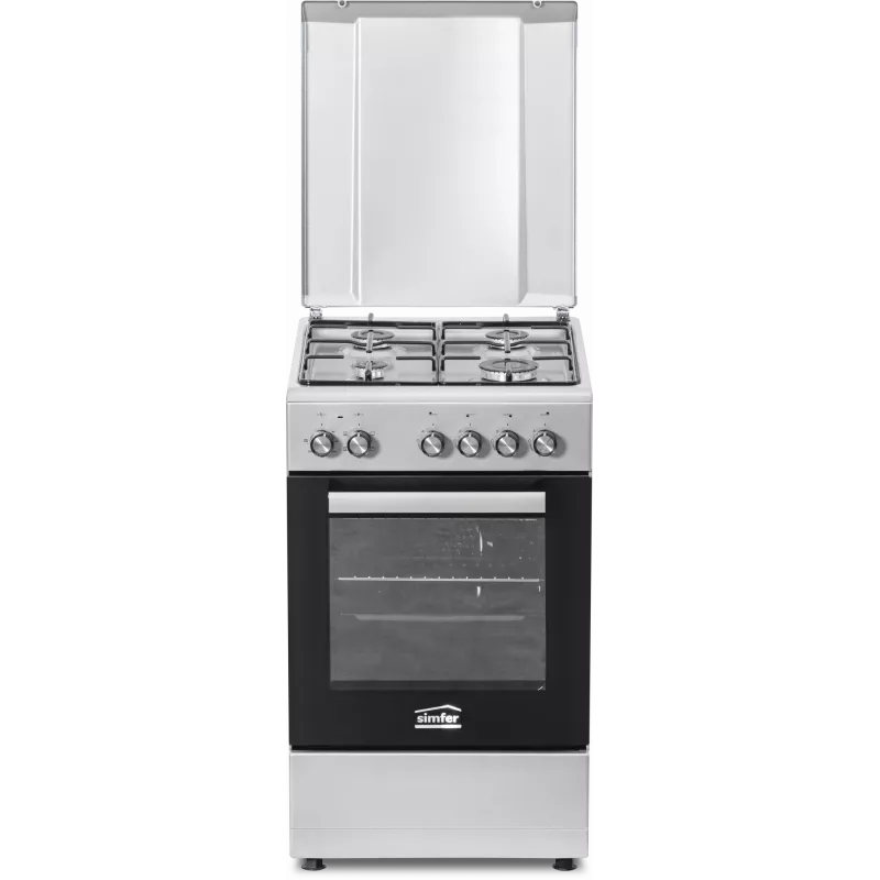 Kuchenka gazowa i piekarnik elektryczny SIMFER 5405SERGG, stal nierdzewna, 4 strefy, 50 cm
