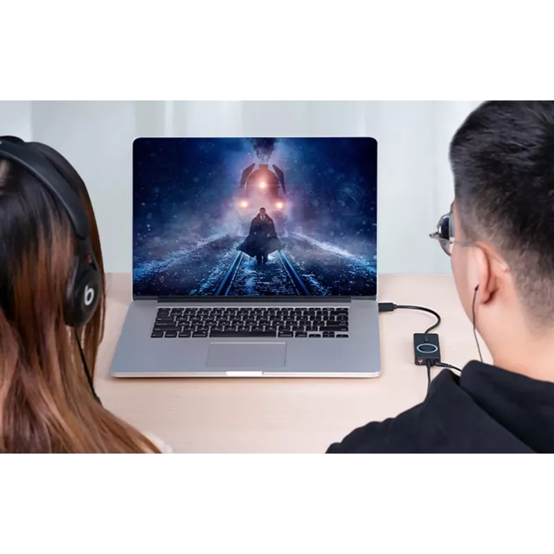 Zewnętrzna karta dźwiękowa USB 2.0 Vention CDRBF — 16-bitowa, 44,1–48 kHz, zasilana przez USB, kabel 1 m, wejście/wyjście liniowe