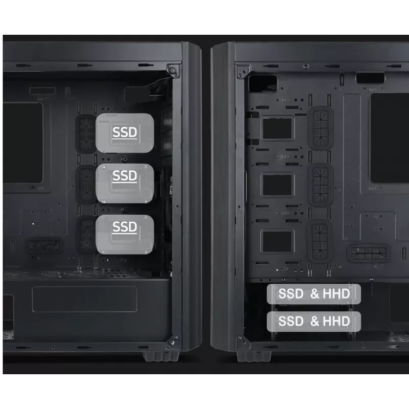Obudowa komputerowa Gembird Fornax K500 ATX, Midi Tower, Czarny