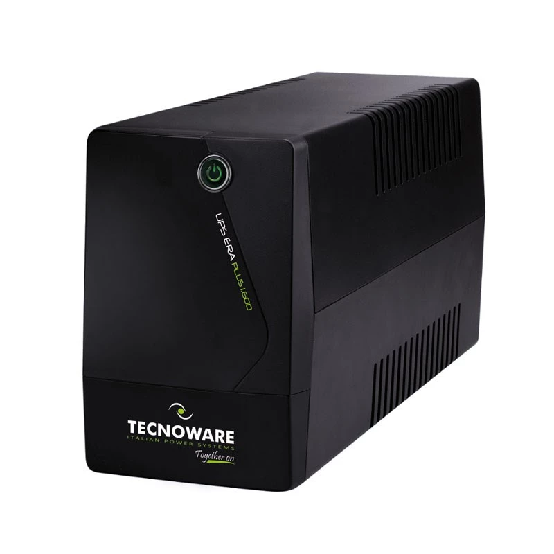 Zasilacz awaryjny (UPS) TECNOWARE Era Plus 1600 — UPS liniowo-interakcyjny 1,6 kVA / 1120 W, 2 gniazda AC, USB Typu B, czarny