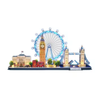 CubicFun 306-20532 City Line London LED puzzle 3D, 186 szt.