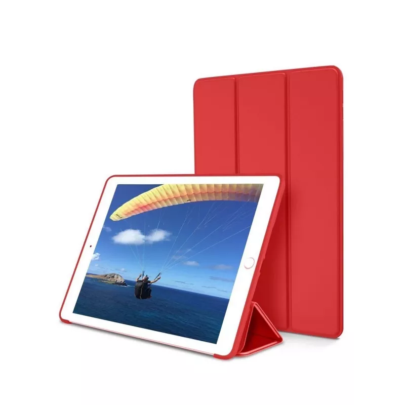 Skórzane etui na tablet Devia do iPad Air 2019 / iPad Pro 10.5 z miejscem na rysik, czerwone