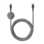 Kabel Lightning native union NCABLE-KV-CL-ZEB 3 m Lightning do USB-A Czarny Biały 140 g