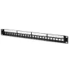 Qoltec 54516 panel krosowy do szafy rack 19 cali, 24 porty, 1U, UTP, czarny