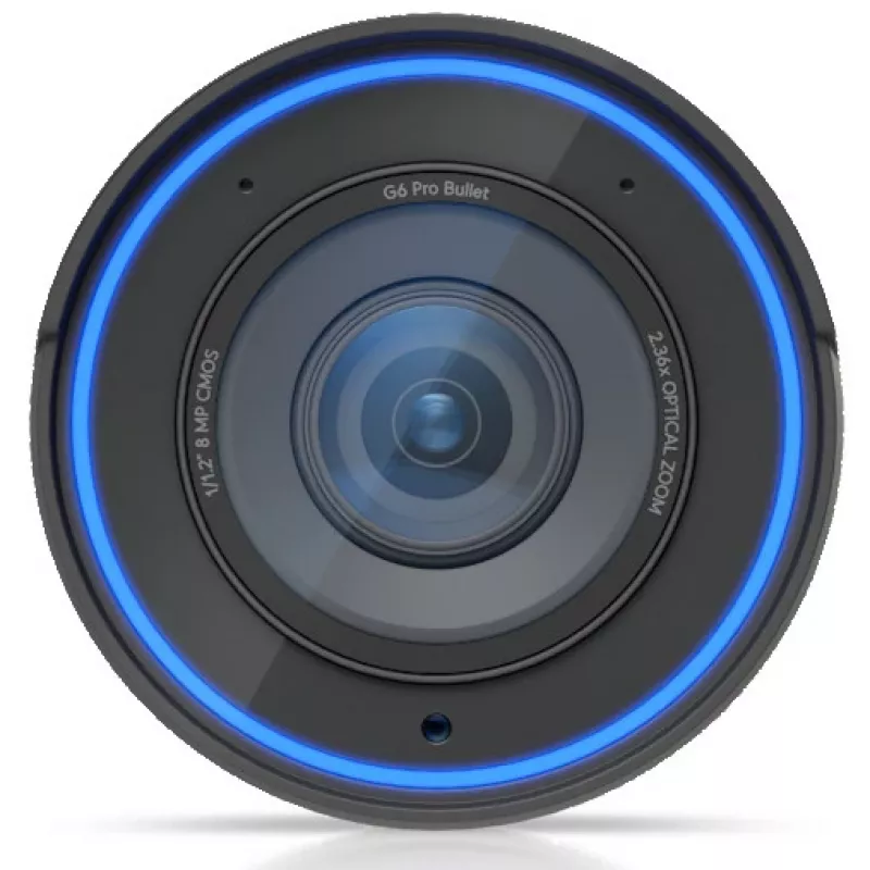 Kamera IP UBIQUITI G6 Pro Bullet — 4K (3840×2160), przewodowa, wewnątrz/na zewnątrz, CMOS 1/1.2 cala, 5.9–13.8 mm, zoom optyczny 2.36x, montaż sufitowy/ścienny/słupowy