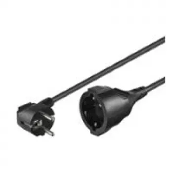 Wentronic goobay - Przedłużacz zasilający - wtyk CEE 7/7 (M) kątowy do gniazda CEE 7/4 (W) - AC 250 V - 10 A - 5,0 m - Czarny (93094)