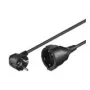 Wentronic goobay - Przedłużacz zasilający - wtyk CEE 7/7 (M) kątowy do gniazda CEE 7/4 (W) - AC 250 V - 10 A - 5,0 m - Czarny (93094)