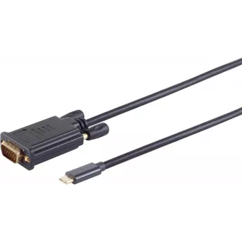 Kabel VGA ShiverPeaks BS10-59025 1 m USB C VGA (D-Sub) Czarny