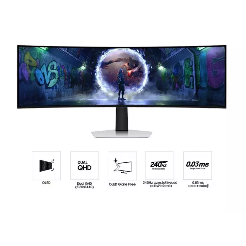 Monitor Samsung Odyssey G9 OLED 49 cali OLED 5120 x 1440