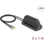 Antena DELOCK 81485 5G LTE GNSS Wi‑Fi 6 MIMO z 2 złączami SMA, zysk 2,1–3,0 dBi