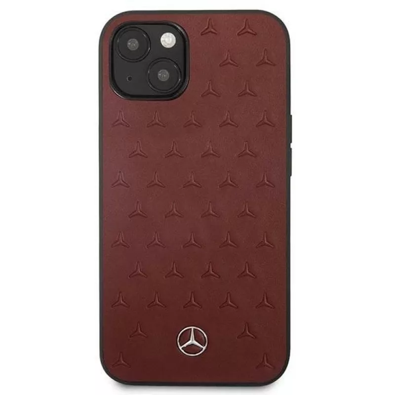 Mercedes MEHCP13SPSQRE Etui twarde iPhone 13 mini 5,4 Czerwone/czerwone Skóra Wzór Gwiazd