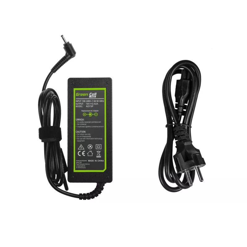 Zasilacz / falownik Green Cell AD73P do użytku wewnętrznego 65 W Czarny
