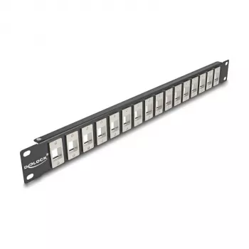 DeLOCK 19-calowy Panel Keystone 16 portów 1U czarny
