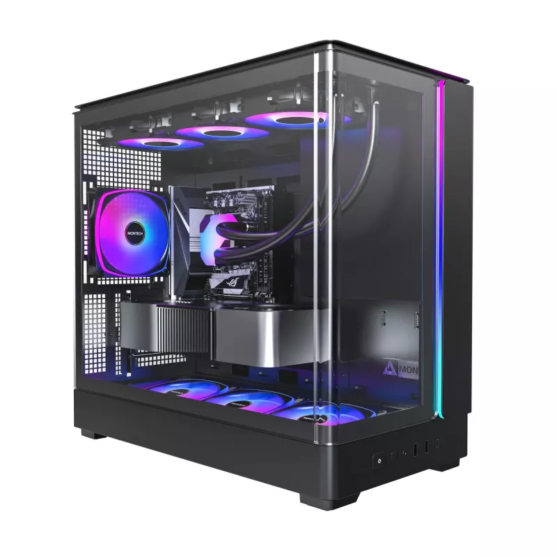 Obudowa PC Montech KING 15 PRO Czarna — midi tower micro ATX / Mini-ITX