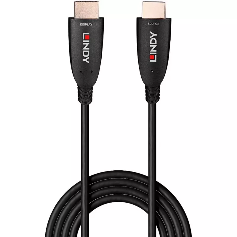 Lindy 15m Fibre Optic Hybrid HDMI 8K60 kabel, 15 m, HDMI Type A (Standard), HDMI Type A (Standard), 48 Gbit/s, Czarny