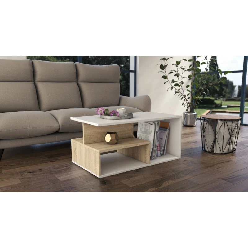 Topeshop PRIMA SON MIX stolik kawowy / boczny / końcowy, stolik kawowy, kształt dowolny, 1 noga