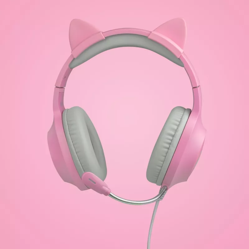 FR-TEC Tanooki Headphones Wired Headband Gaming szary - Pink (FT2021)
