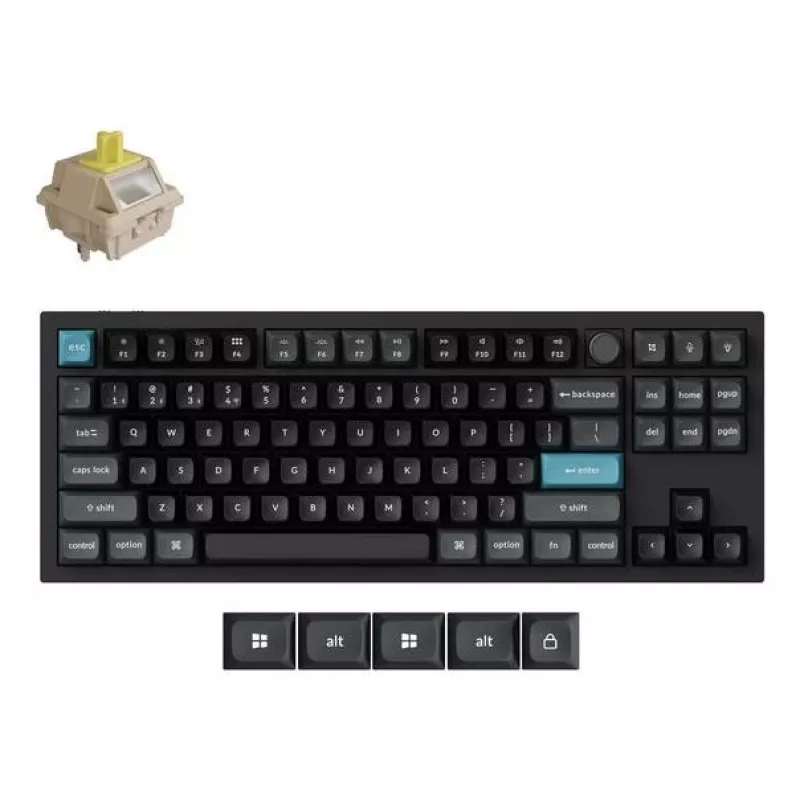 Mechaniczna klawiatura Keychron Q3 Ultra 8K — 80% QWERTY, przewodowa i Bluetooth, RGB, czarna