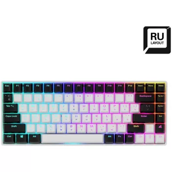 Klawiatura gamingowa Sharkoon SKILLER SGK50 S3 USB QWERTY rosyjski Biała