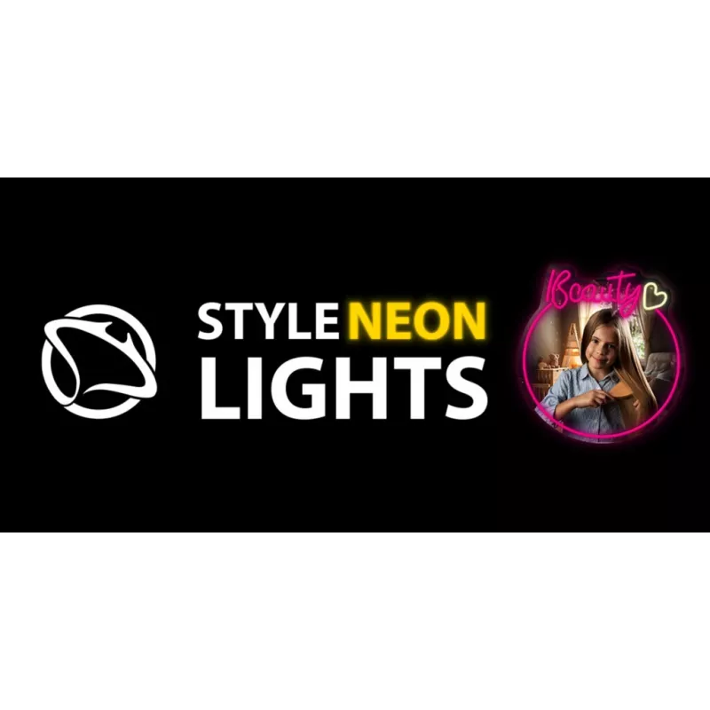Lusterko LED Neon MANTA MASNL130PK Style Neon Lights BEAUTY, różowy akcent, dekoracyjne oświetlenie lustra