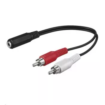 Kabel audio Microconnect AUDALH02 0,2 m 2 x RCA 3,5 mm czerwony