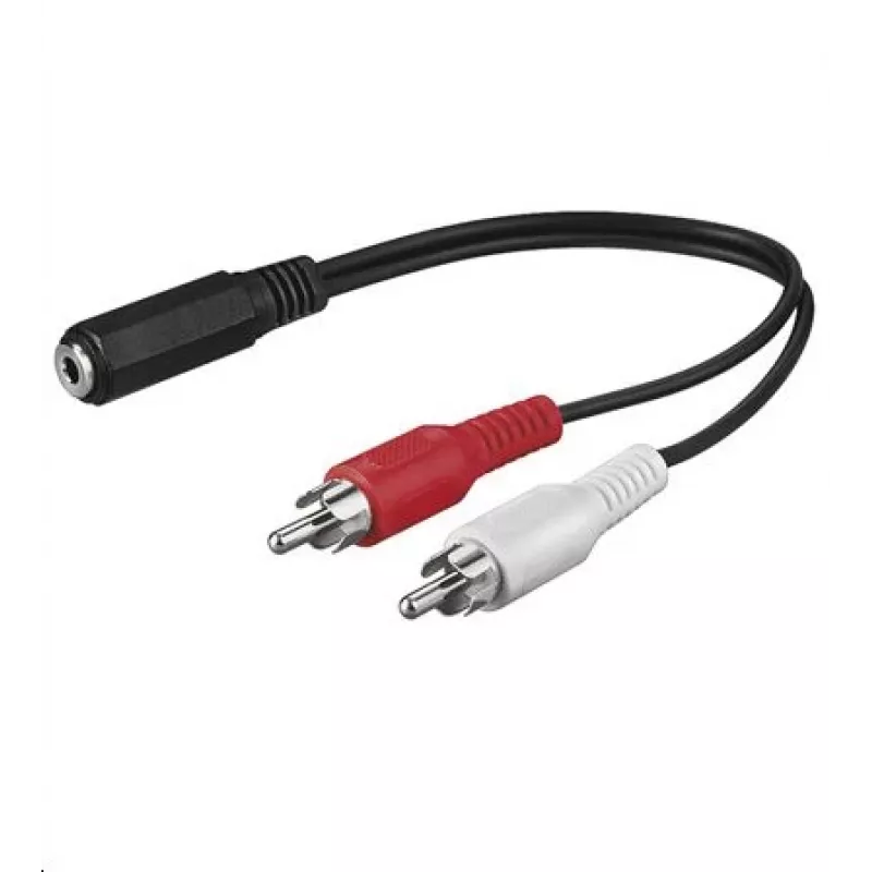 Kabel audio Microconnect AUDALH02 0,2 m 2 x RCA 3,5 mm czerwony
