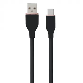 Kabel silikonowy USB Type-A - Type-C (czarny, 3m)