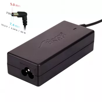 Zasilacz do laptopa Akyga AK-ND-05 65W 19.5V 3.34A do DELL, kabel 1,2 m, czarny