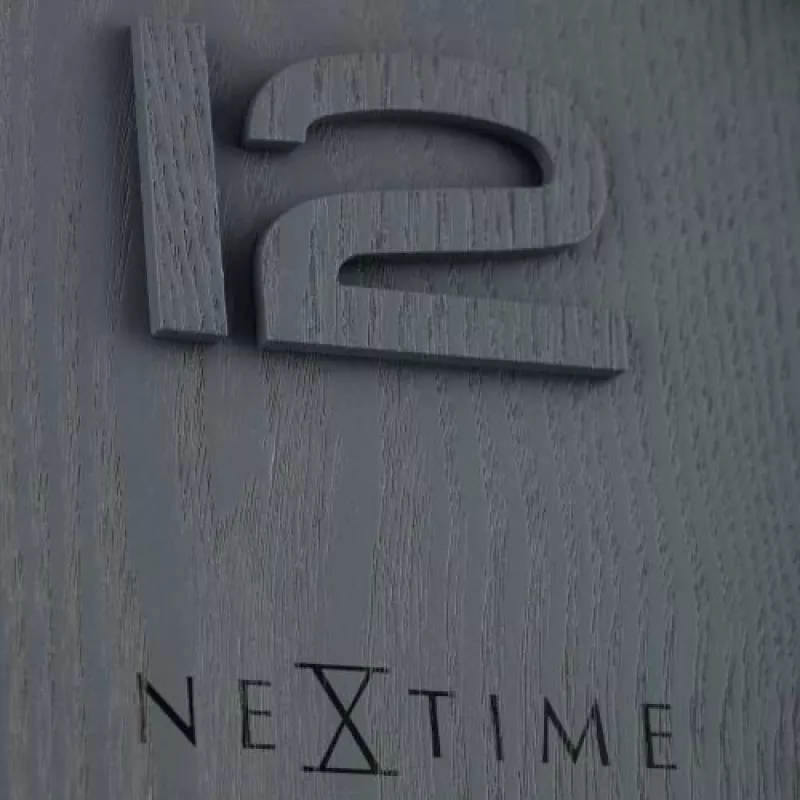 NeXtime 3096GS - Zegar ścienny - kwarcowy - okrągły - szary - drewno - dla dorosłych