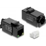 Keystone module DELOCK 86609 — płaski RJ-45, Czarny, 16.4×37.5×22 mm