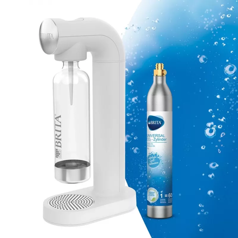 Butelka do saturatora BRITA SodaONE biały — butelka, wydajność 60 l, bez BPA, 450×129×240 mm