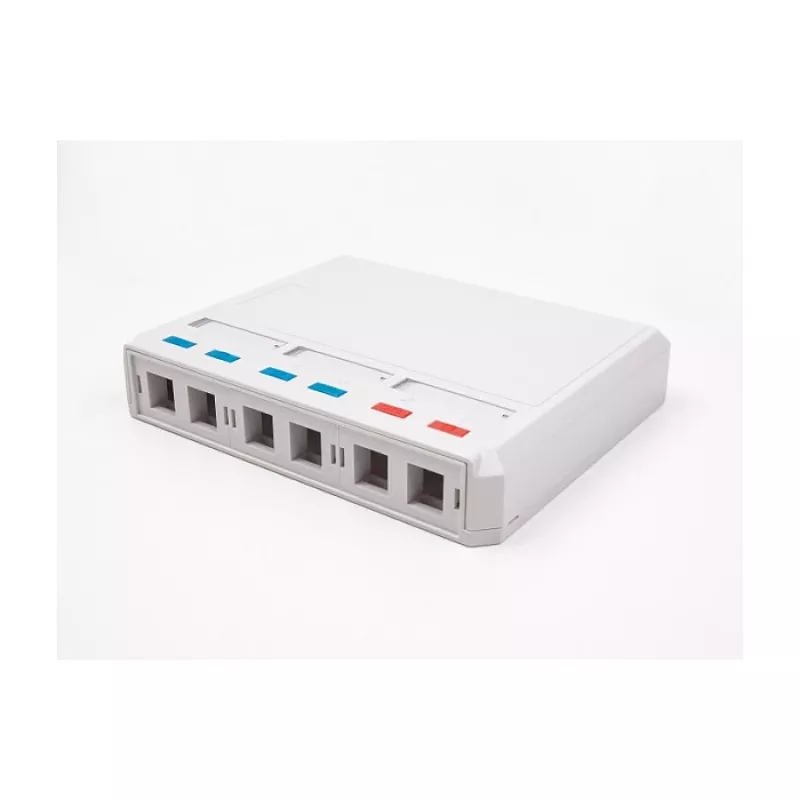 DeLOCK 67052 Keystone puszka natynkowa na moduły światłowodowe, 6-portowa, biała