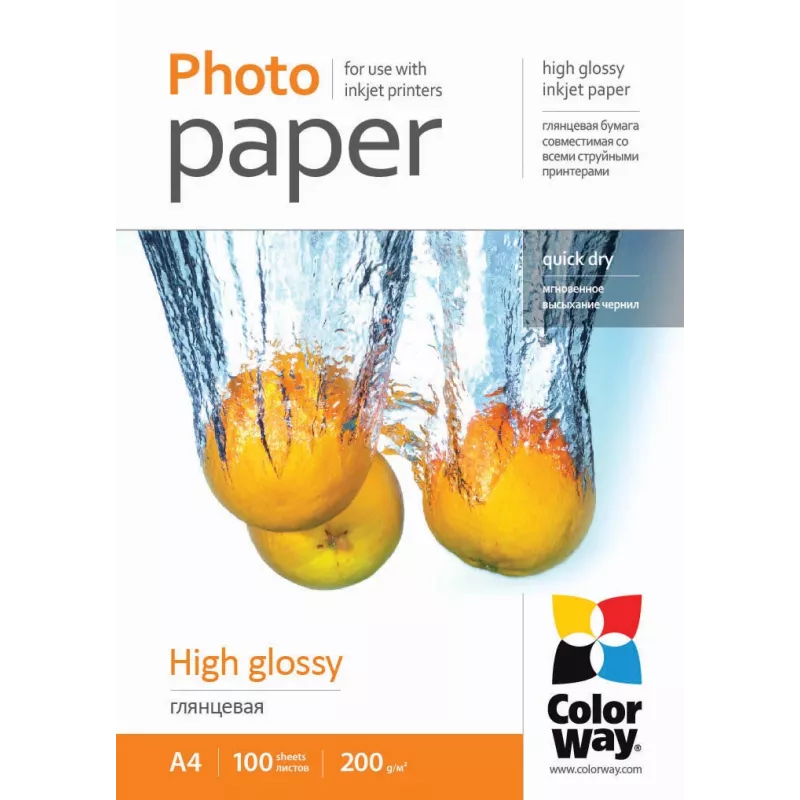 Photo Paper Gloss Colorway PG200100A4 A4 biały