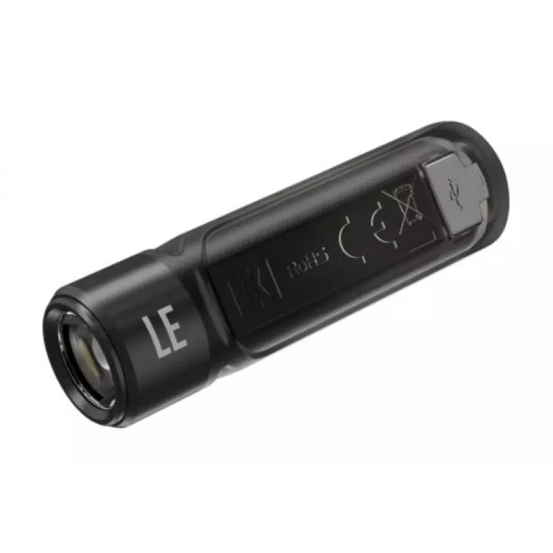LATARKA RĘCZNA Nitecore TIKI LE — 300 lm, ładowanie przez USB, poliwęglan, IP66, odporna na wstrząsy, 10,5 g, 55 mm, czarna