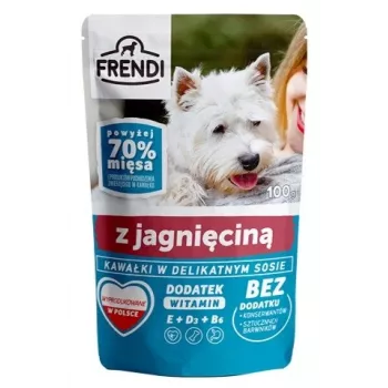 FRENDI Kawałki w delikatnym sosie z jagnięciną - Mokra karma dla psów - 100 g