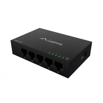 Przełącznik sieciowy LANBERG DSM1-1005 5x 1 Gb/s niezarządzany, desktop, obudowa metalowa, 12V