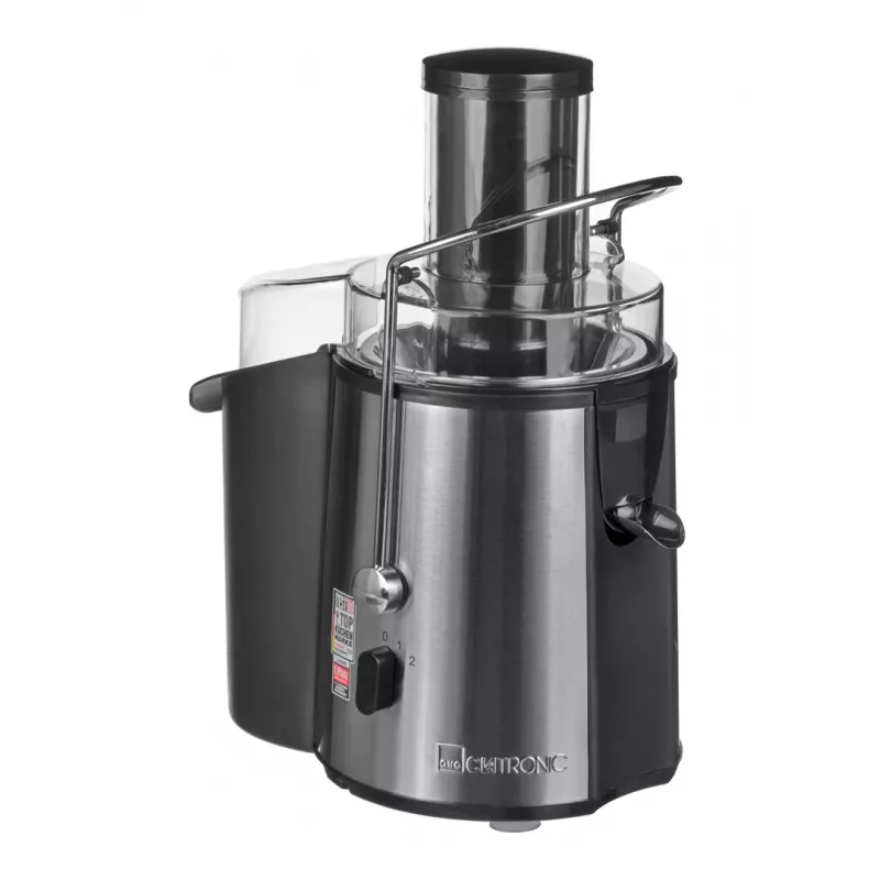Sokowirówka CLATRONIC AE 3532 1000 W, obudowa ze stali nierdzewnej, pojemnik na miąższ 2 L, 2 prędkości, funkcja antykroplowa