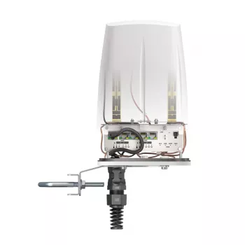 Wszechkierunkowa antena sieciowa QuWireless QuSpot AX12S PoE/LAN, wielopasmowa 0,694–6 GHz, maks. zysk 3 dBi, biała
