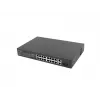 Niezarządzalny przełącznik LANBERG RSFE-16P-2C-250 — 18-portowy Gigabit, 16x PoE+ (30W), 2x SFP, 250W, 1U, metal, montaż w szafie